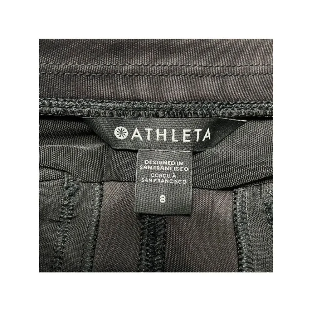 Athleta Headlands Hybrid Pant Black #467186 Nylon Pull On Stretch Pockets Size 8